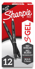 Sharpie S-Gel Pens Bold Point 1.0 mm Black Cj. 12