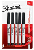 Sharpie Permanent Markers Ultra Fine Tip Black Pkg. 5