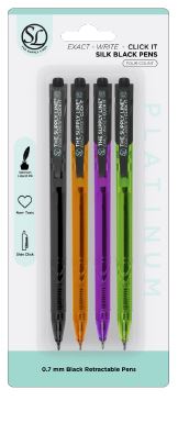 Exact Write Click  Silk Pens Black 4pk