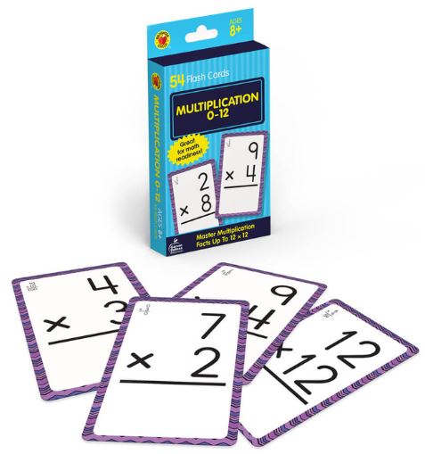 Multiplication 0 to 12 Flash Cards Grade 3-5 54 PCS