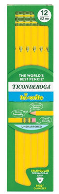 Ticonderoga Tri-Write Triangular Standard Size Pencils #2 Soft Cj. 12