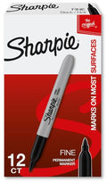 Sharpie Permanent Markers Fine Black Cj. 12