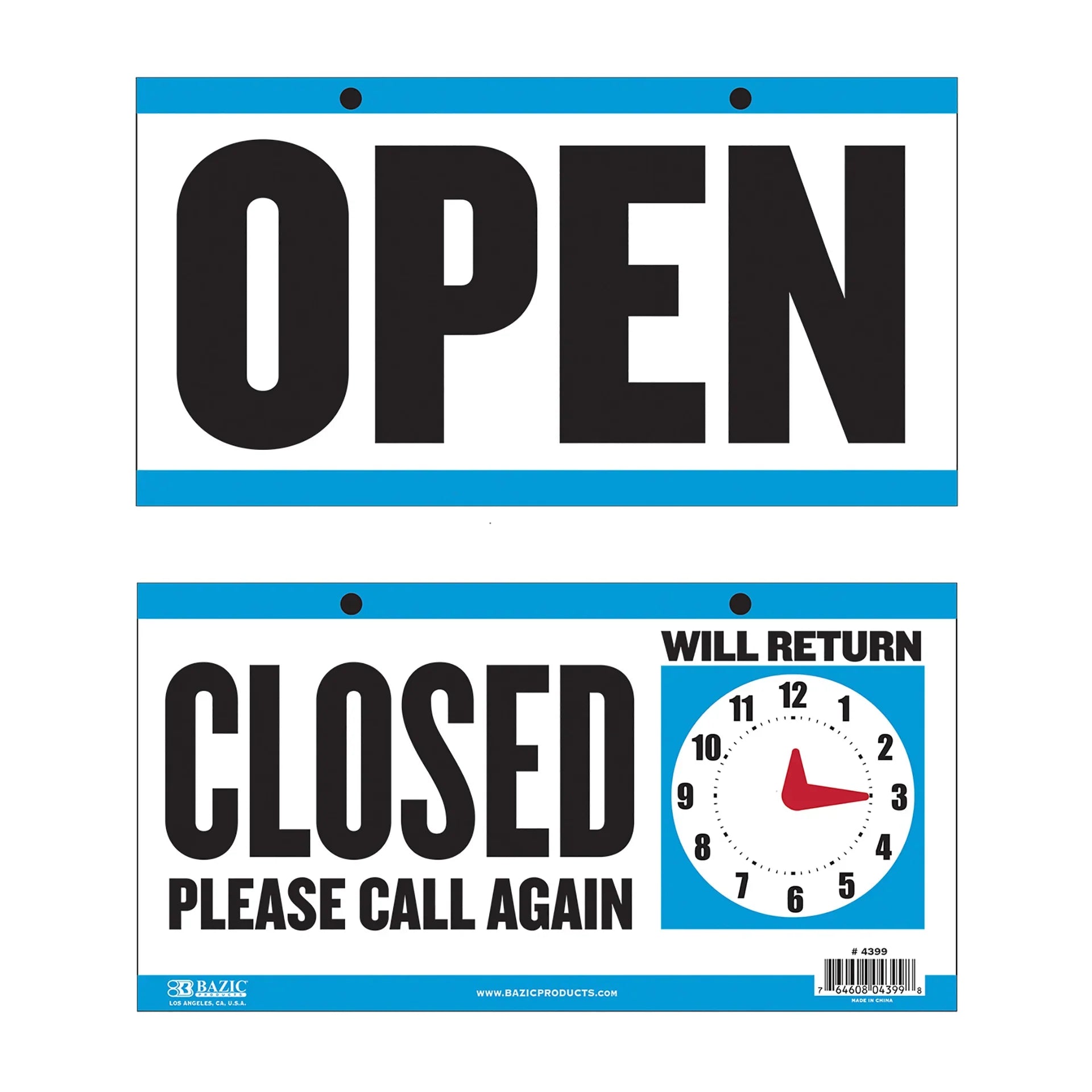 SIGN CLOSE CLOCK 6" X 11.5"