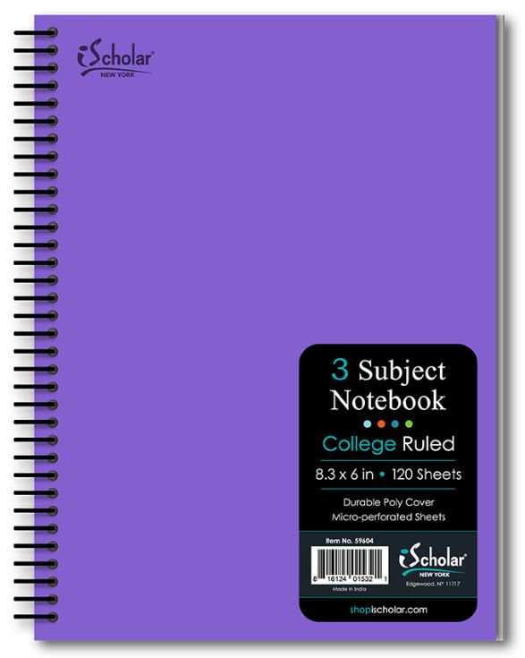 Xpression 3 Subject Poly Notebook 8.3″ x 6″ Wirebound 120 Sheet