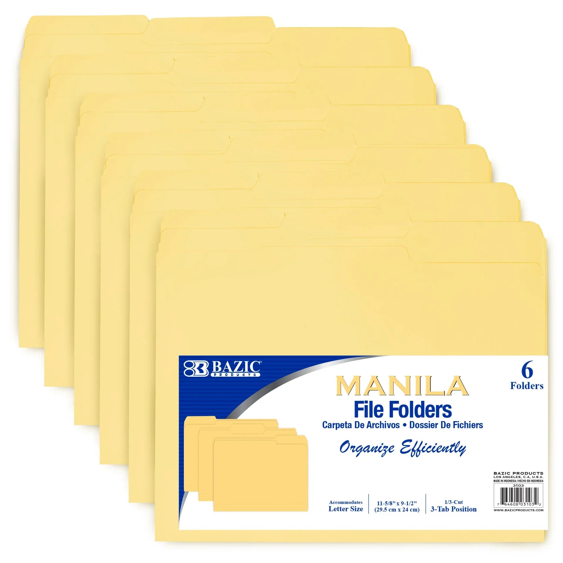 MANILA FILE FOLDER 1/3 CUT LETTER PQ. 6