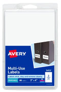 Removable Labels 3" x 4" White Pkg. 80