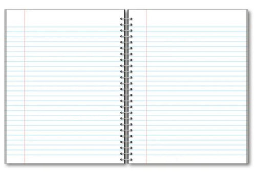 3 Subject Wirebound Notebook College Ruled 10.5" x 8" 120 Sheets
