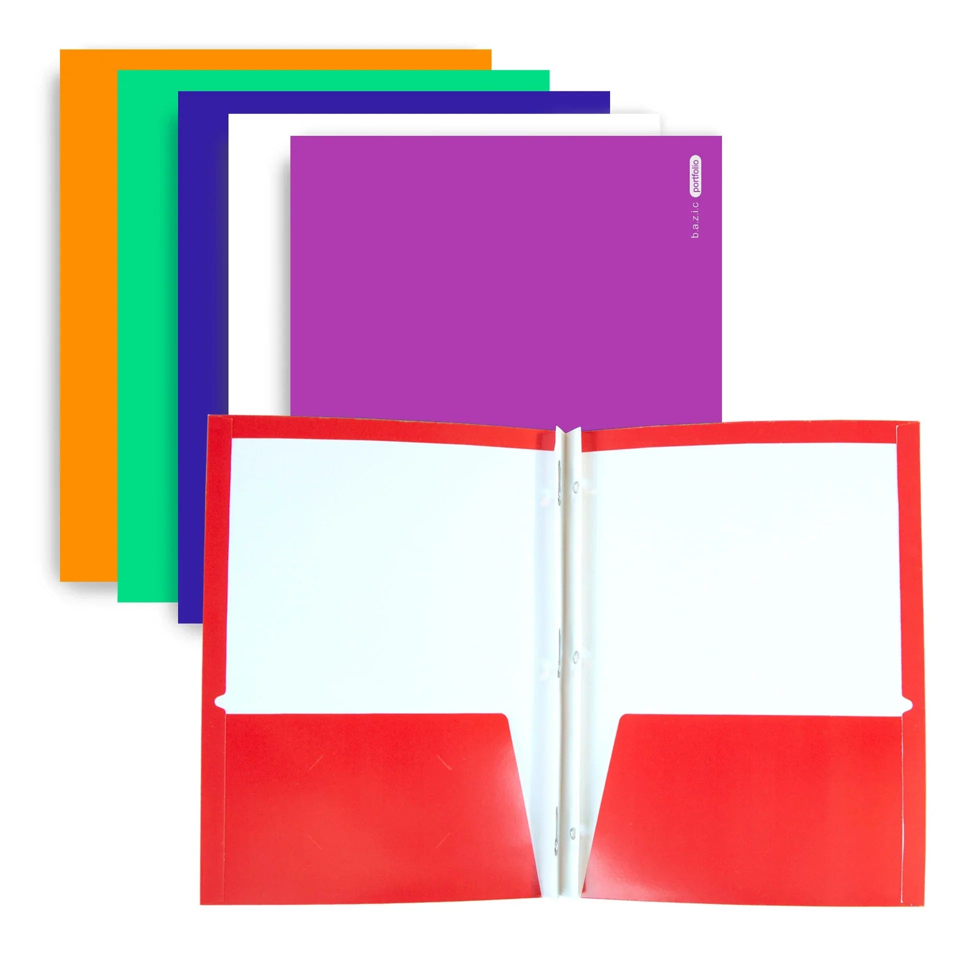Glossy Laminated | 2-Pocket | Portfolios |  w/ 3-Prong Fastener