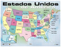 Cartel Mapa De Los Estados Unidos