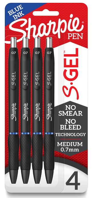 Sharpie S-Gel Pens Medium Point 0.7 mm Blue Pkg. 4