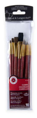 Camel Hair Variety Brush Set Pkg. 10