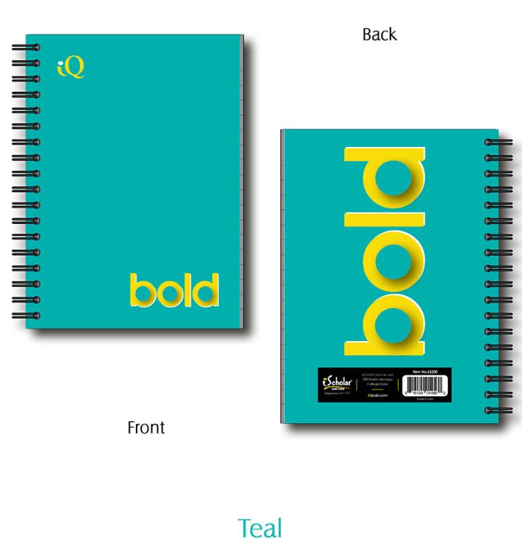 iQ BOLD Fat Book College Ruled 5.5" x 4" 200 Sheets