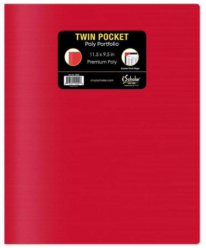 Twin Pocket Poly Portfolio No Hole Punch