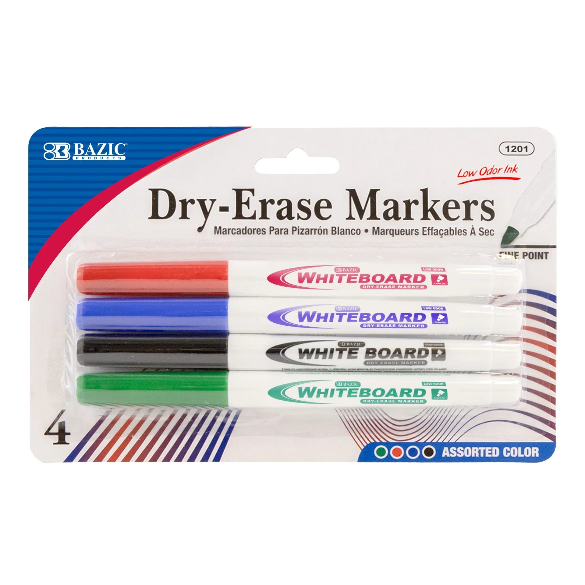 Dry Erase Markers Asst | Fine | pqt 4