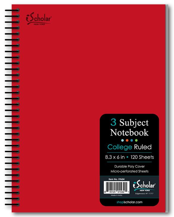Xpression 3 Subject Poly Notebook 8.3″ x 6″ Wirebound 120 Sheet