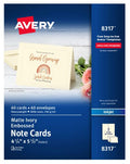 Embossed Note Cards with Envelopes 4-1/4" x 5-1/2" Ivory Pkg. 60