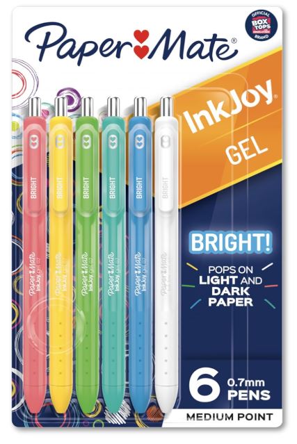 Paper Mate InkJoy Gel Bright! Gel Pens 0.7 mm medium Assorted Colors Pkg. 6