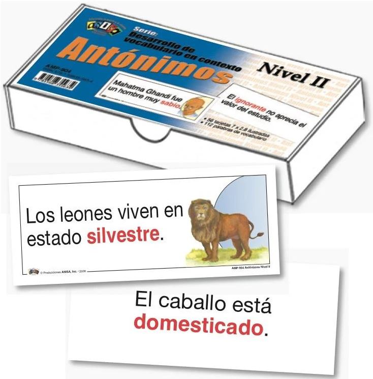 Tarjetas Antónimos Nivel II: 4-6 Cj. 56