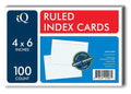 Index Cards White Ruled 4" x 6" Pkg. 100
