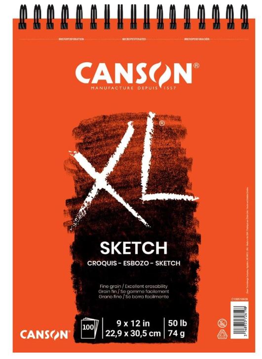 Canson XL Series Paper Sketch Pad Top Wire Bound 9" x 12" 100 Sheet 50 lb
