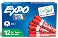 EXPO Dry Erase Markers Low Odor Ink Chisel Tip Red Cj. 12