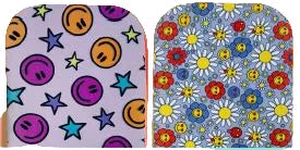 FELT SHELL PENCIL CASE-GIRLS ASST SMILES AND FLOWERS