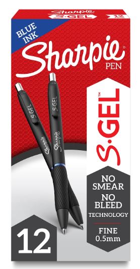 Sharpie S-Gel Pens Fine Point 0.5 mm Blue Cj. 12