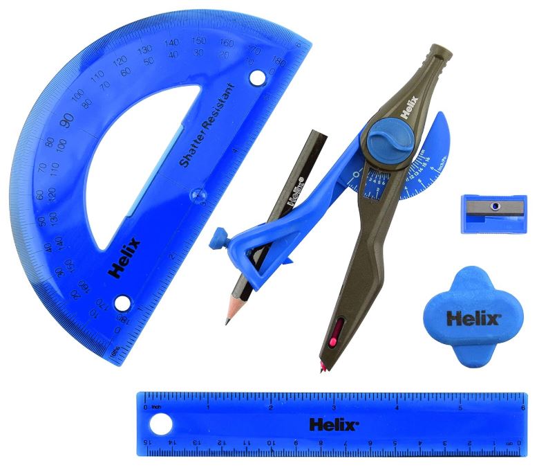 Helix Super School Kit Measuring Dimensions Assorted Colors 7 PCS