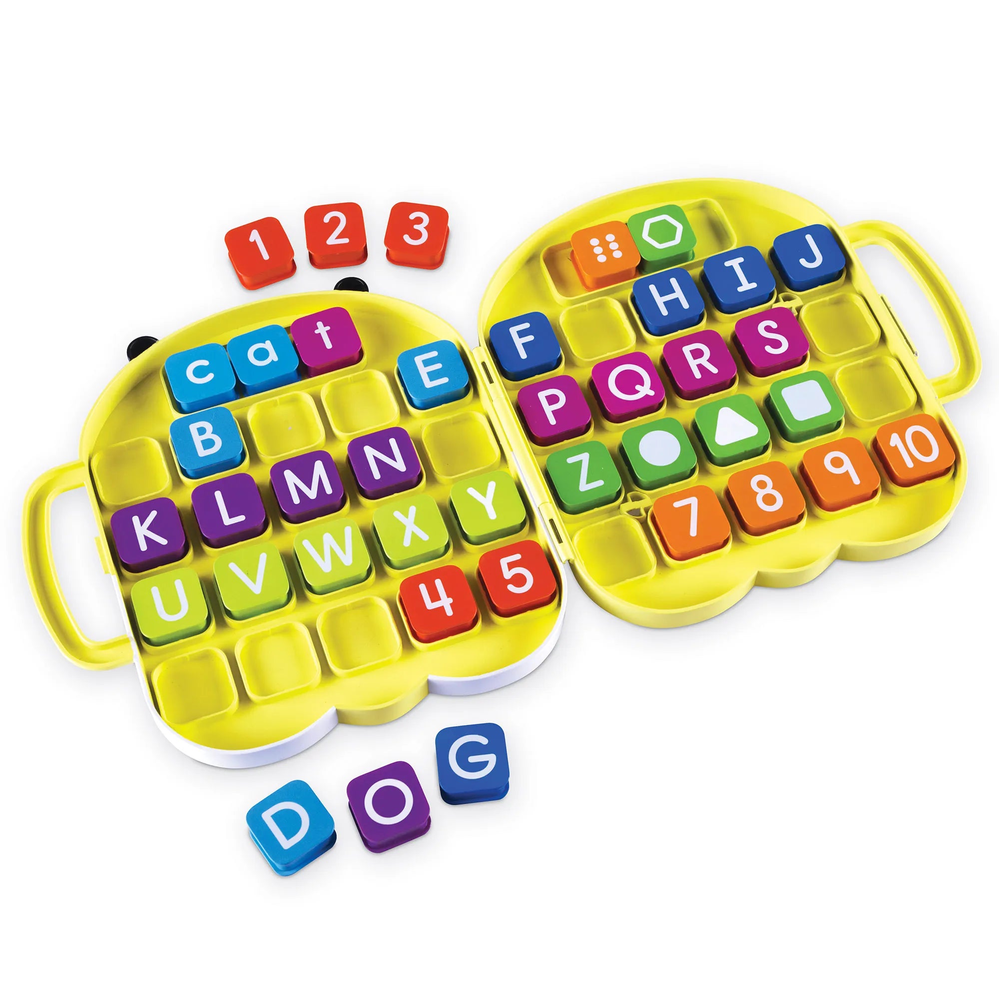 ALPHABEE SHAPED CASE W/40 ALPHABET TILES