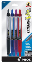 Precise V10 Retractable Rolling Ball Pens Bold Point 1.0 mm Asst. Color Pkg. 4