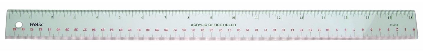 Helix Acrylic Office Ruler 18" / 46cm