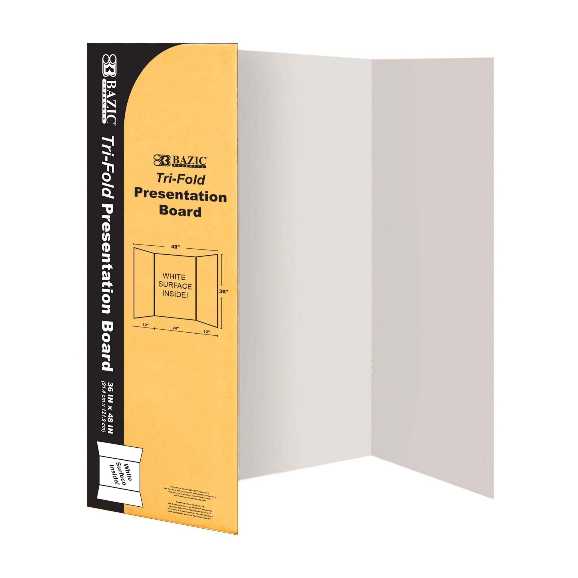 TRI-FOLD CORRUGATED PRESENTATION BOARD WHT 36"X48"
