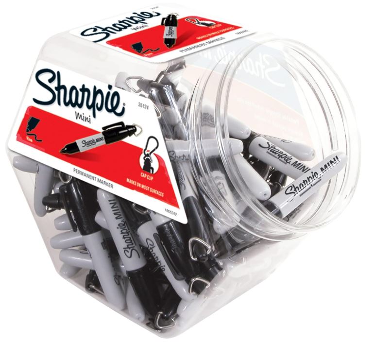 Sharpie Permanent Mini Markers Fine Point Black 72 PCS