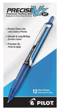 Precise V7 Retractable Rolling Ball Stick Pens 0.7 mm Fine Point Blue Ink CJ. 12