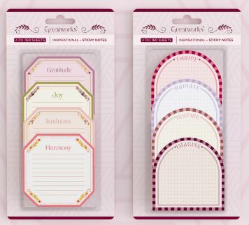 4PK STICKY NOTES ASST INSPIRATIONAL 4X 40 SHEET PADS