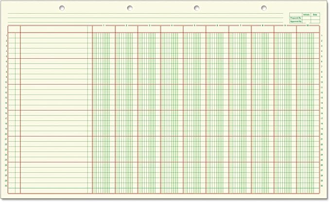 Columnar Pad | 10 Columnar | 14’ X 8 ½” | LANSCAPE
