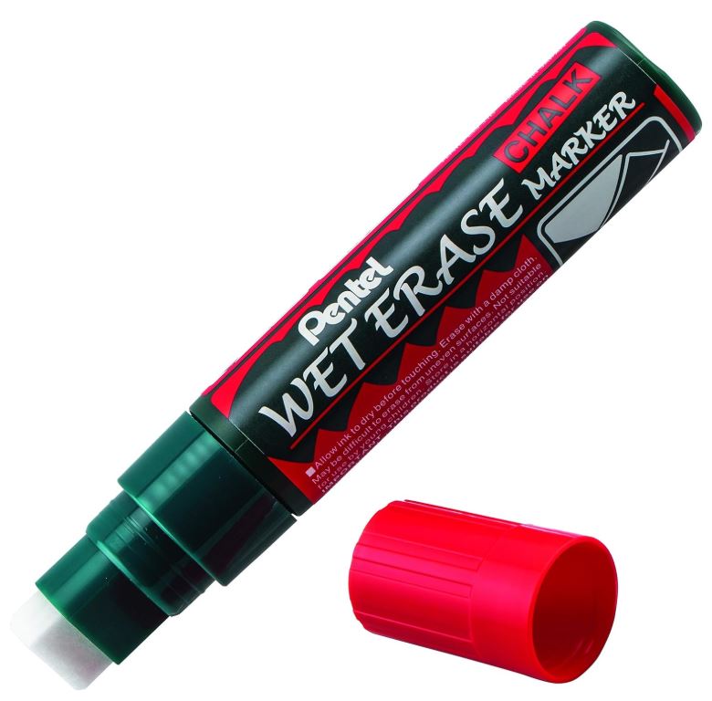 Wet Erase Chalk Marker Jumbo Chisel Tip Red Ink