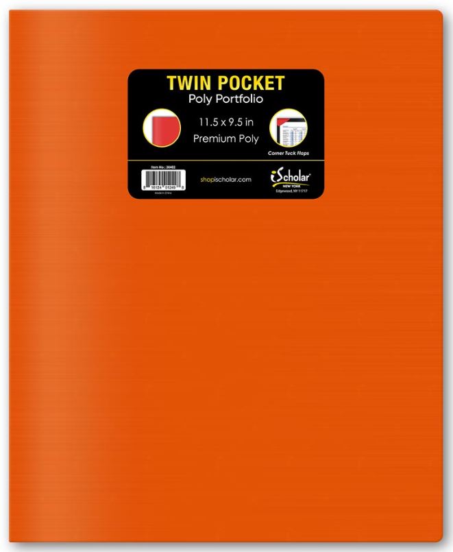 Twin Pocket Poly Portfolio No Hole Punch