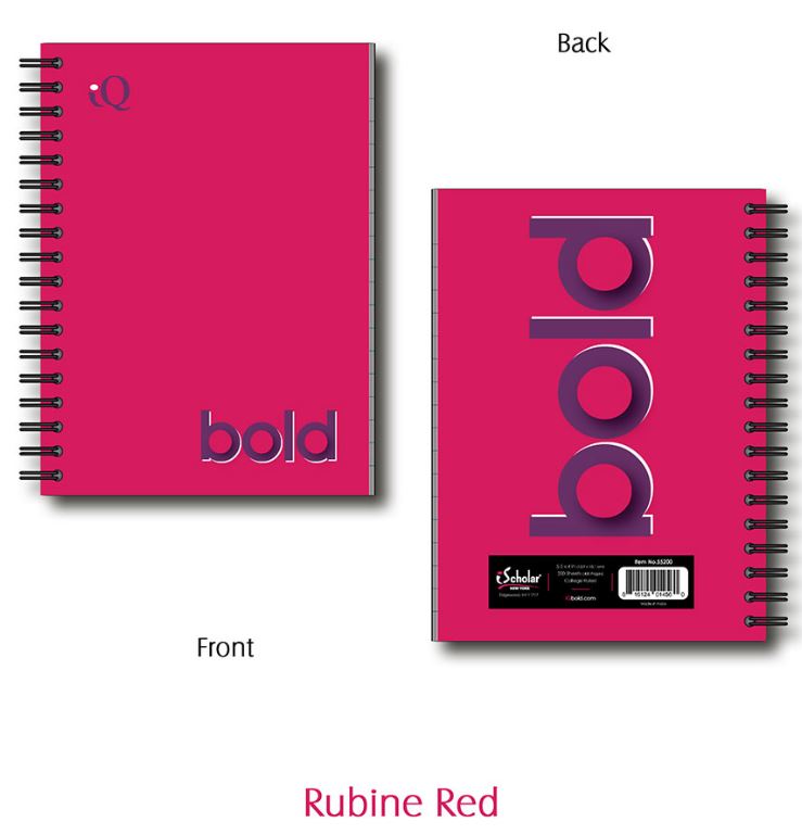 iQ BOLD Fat Book College Ruled 5.5" x 4" 200 Sheets