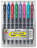 G2 Retractable Gel Pens Fine Point 0.7 mm Asst. Colors Ink Pkg. 8