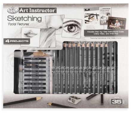Facial Features Sketching Art Set 35 PCS