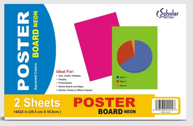 Fluorescent Poster Board 14″ x 22″ Pkg. 2