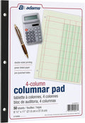 Columnar Analysis Pad | 4 Column Ledger | 8.5" x 11" | 100 Pages