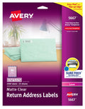 Matte Clear Return Address Labels 1/2" x 1-3/4" Pkg. 2000