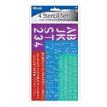 8, 10, 20, 30 MM SIZE LETTERING STENCIL SETS (4/PA