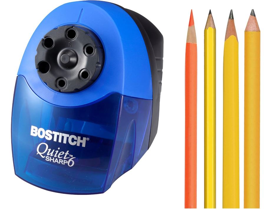 Bostitch QuietSharp Electric Pencil Sharpener Heavy Duty Blue