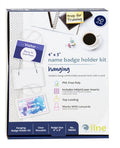 Hanging Style Name Badge Kit w/White Elastic Cord, Sealed with Inserts, 4 x 3, 50/BX