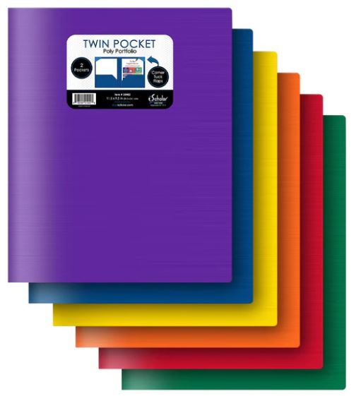 Twin Pocket Poly Portfolio No Hole Punch