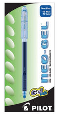 Neo-Gel Roller Ball Stick Pens Blue Ink Fine Point CJ. 12