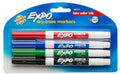 EXPO Dry Erase Markers Low Odor Ink Fine Tip Black Pkg. 4